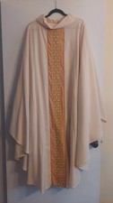 CM Almy White Gold Chasuble & Stole Catholic Episcopal Ecclesiastical Vestment picture