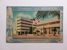 Postcard Columbia Broadcasting System Station KNX Greetings From Hollywood Linen picture