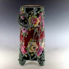 Antique Moriage Nippon Porcelain 13.5 inch Footed Vase picture