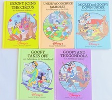 Disney Small World Library Book Lot of 5 Goofy Donald Vintage Hardcover 1990s picture
