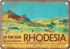 Metal Sign - Vintage Rhodesia Travel Poster - Retro Look Reproduction T505 picture