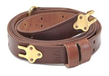 Brown Premium Drum Dyed Leather M1907 Military Rifle Sling 1