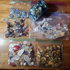 Vintage now Estate Sale Buttons Lot Various Sizes Shapes Colors Types Usable picture