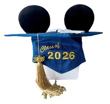 Disney Parks Class Of 2026 Graduation Mortarboard Tassel Cap Mickey Ear Grad Hat picture