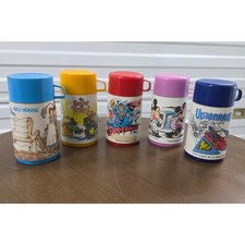 VTG 1979-87 Aladdin Thermos Lot 5 Superman Mickey NIMH Visionaries Holly Hobbie picture