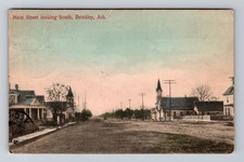 Brinkley, AR-Arkansas, Main Street Looking South Church Vintage c1909 Postcard picture