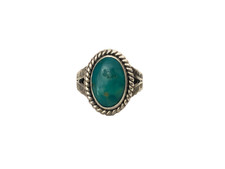 Navajo Stamped Turquoise Ring Sterling Silver 925 Petite Sz 3 Southwestern picture
