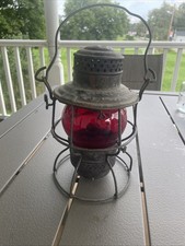 Vintage B&O Railroad Lantern With Red Globe  picture