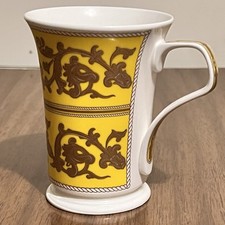 Dunoon Gilt Yellow Coffee Tea Mug Medici Bone China Cherry Denman England picture