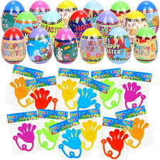 Easter Eggs Filled with Sticky Hands – 24 Pack Pre-Filled Easter Eggs for Kids, picture