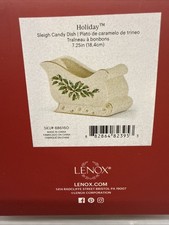 Lenox Holiday Santa Sleigh Candy Dish Porcelain 886160 Christmas ~ New In Box picture