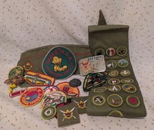 VTG 60s Los Angeles Boy Scouts Patches ID Neckerchief Slides Hat Sash picture