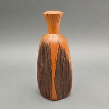 Vintage Brian Harrison Signed Wood Vase Reclaimed Chestnut Studio Art 1990 picture