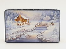 Ukrainian lacquer miniature box “Winter in country” Hand made in Ukraine picture