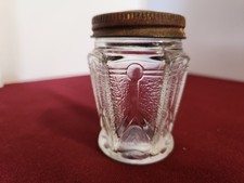 Vintage 1920s Art Deco Hexagonal Glass Jar, IL Glass Co. Alton #12 picture