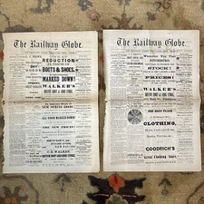 Antique 1878 The Railway Globe Newspapers Lot Fitchburg MA Old 1870’s Train Map picture