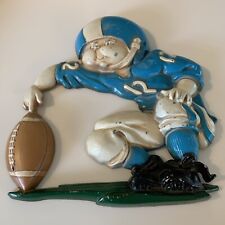 Vintage HOMCO Sexton 1976 Metal Football Wall Hanging Plaque Decor Kicker Holder picture