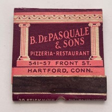 B. DePasquale & Sons Pompeian Room Hartford CT Vintage Matchbook Cover TB8-MB-5 picture