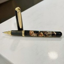 Yamanaka Lacquerware Maki-e Urushi Lacquer Makie Ballpoint Pen Flower & Fan picture