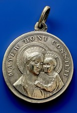 Antique 1920s Mater Boni Consili, Mother Of Good Counsel, Pope Pius XI Medal picture