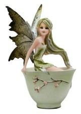 Ebros Amy Brown Matcha Green Tea Fairy In Teacup Figurine Fairy Garden 6