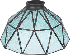 Vintage Blue Stained Glass Lampshade picture