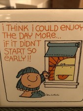 Vtg. 1980 Ziggy Comic by Tom Wilson Enjoy Day More Ceramic Tile w/ Stand picture