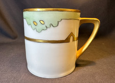 Antique Weimar Art Nouveau Hand Painted Bone China Coffee Cup Mug Germany Signed picture