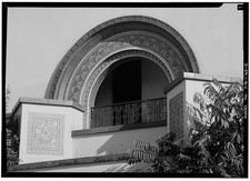 2. West elevation, second floor, view ornate arch window balcony - Giorgetti, picture