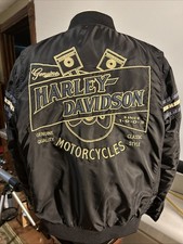 Harley-Davidson Men's XL Piston Sleeve Stripe Nylon Bomber Jacket 97499-19VM picture