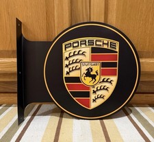 Porsche Flange Sign Double Sided Metal Parts Tools Vintage Style Wall Decor picture