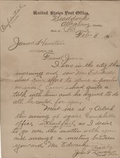 1901 Letter US Post Office Regrading a Job Interview Signed Postmaster picture