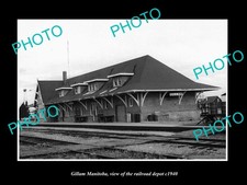 Gillam Manitoba The Railroad Station c1940 Old Large Historic Photo picture
