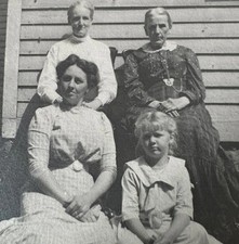 Antique Four Generation Female Real Photo Post Card Back Identified picture