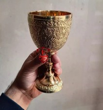Catholic Orthodox Brass Chalice Goblet For Communion Cup Handmade Embossed picture