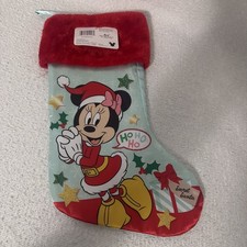 Minnie Mouse Christmas Holiday Stocking and Santa Hat Set Pink: Brand New picture