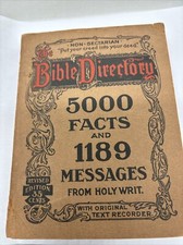 Antique Copyright 1908 “The Bible Directory” 500 Facts And 1189 Messages picture