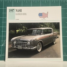 1957 Nash Rambler Rebel Vintage Classic Cars Collector Info Profile Card 1991 picture