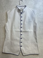 For His Service Men's Clergy Vest NB4 White Royal Blue Pastor Minister NWT picture