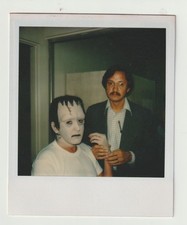 VINTAGE PHOTO/POLAROID: KID in FRANKENSTEIN HALLOWEEN MAKEUP picture