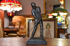 Mid Century Bronze Vintage Golf Sculpture 12