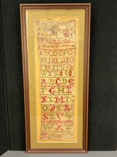 19th Century Framed Alphabet Needlework Sampler by Jane c. 1836 picture