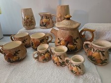 Vintage Arnel's Ceramic Mushroom Lot of 11 Measuring Cups , Vases, and Pitchers picture