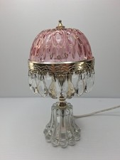 Vintage Michelotti Pink Cranberry Glass Prism Boudoir Princess Lamp Holland picture