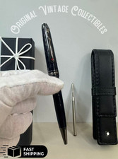 MONTBLANC Writers Edition Black Silver Ballpoint Pen Luxury Rare VIP Gift Fast picture