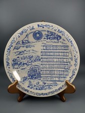 Vintage Vernon Kilns Texas State Song Souvenir Landmark Plate Blue 10.5