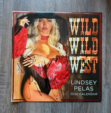 Signed Lindsey Pelas Wild Wild West 2020 Calendar Double Signed Autograph Rare picture