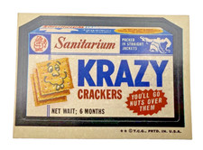 1974 Topps Wacky Packages 5th Series Krazy Crackers Sticker Tan Back Original picture