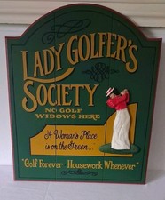 Meissenburg Designs Lady Golfer's Society Hand Painted Wood Golf Sign Decor picture