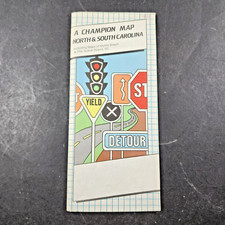 1983 Champion Vintage Folding/Fold Out Travel/Road Map-North & South Carolina picture